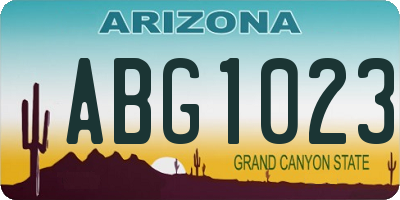 AZ license plate ABG1023