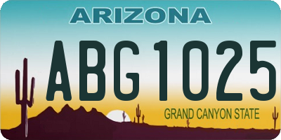 AZ license plate ABG1025