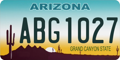 AZ license plate ABG1027