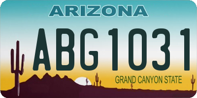 AZ license plate ABG1031