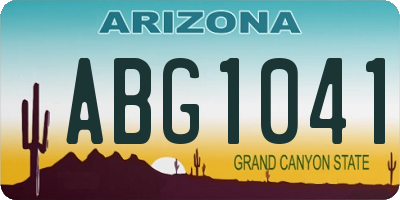 AZ license plate ABG1041