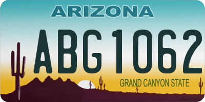 AZ license plate ABG1062