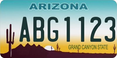 AZ license plate ABG1123