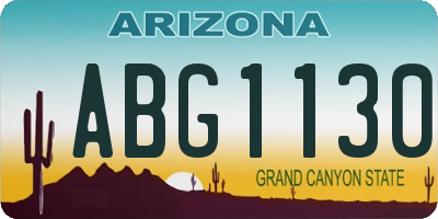 AZ license plate ABG1130