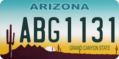 AZ license plate ABG1131