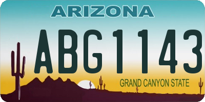 AZ license plate ABG1143