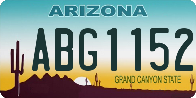 AZ license plate ABG1152