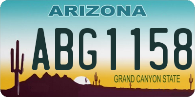 AZ license plate ABG1158