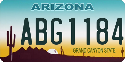 AZ license plate ABG1184