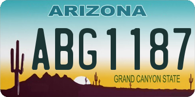 AZ license plate ABG1187