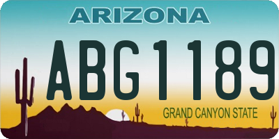AZ license plate ABG1189