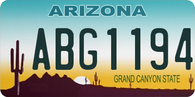 AZ license plate ABG1194