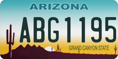 AZ license plate ABG1195