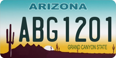 AZ license plate ABG1201