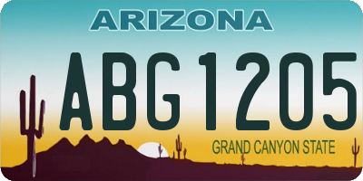 AZ license plate ABG1205