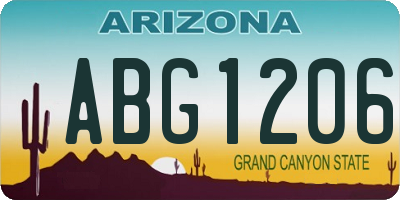 AZ license plate ABG1206