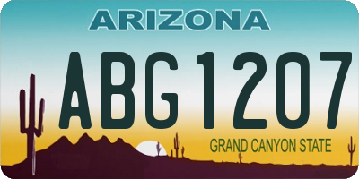 AZ license plate ABG1207