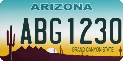 AZ license plate ABG1230