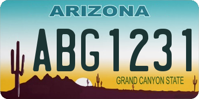AZ license plate ABG1231