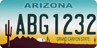 AZ license plate ABG1232