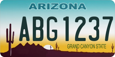 AZ license plate ABG1237