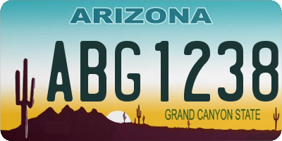AZ license plate ABG1238