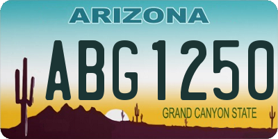 AZ license plate ABG1250
