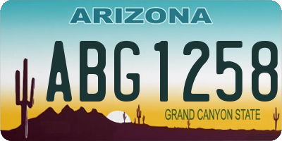 AZ license plate ABG1258