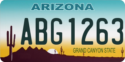 AZ license plate ABG1263