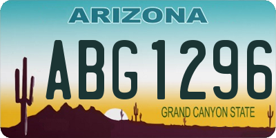 AZ license plate ABG1296