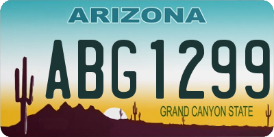 AZ license plate ABG1299