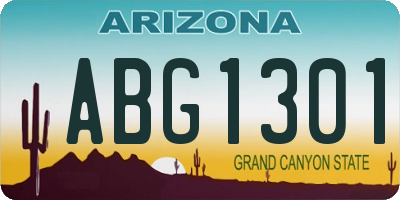 AZ license plate ABG1301