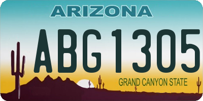 AZ license plate ABG1305