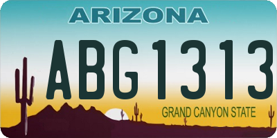 AZ license plate ABG1313