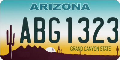 AZ license plate ABG1323