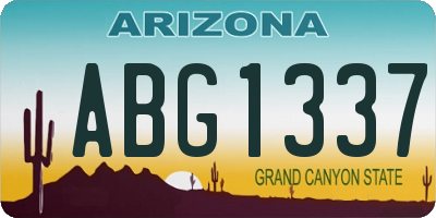 AZ license plate ABG1337