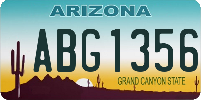 AZ license plate ABG1356