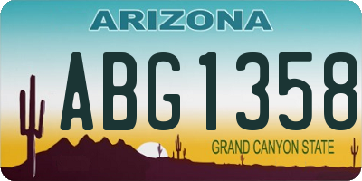 AZ license plate ABG1358