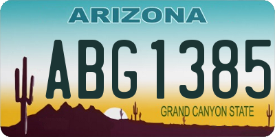 AZ license plate ABG1385