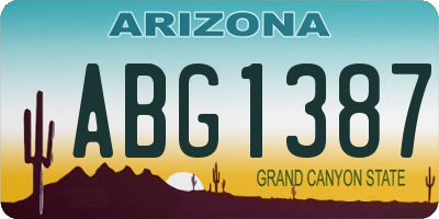 AZ license plate ABG1387