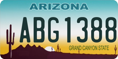 AZ license plate ABG1388