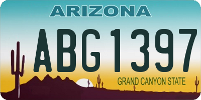 AZ license plate ABG1397