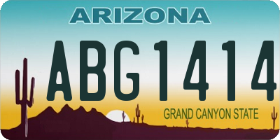 AZ license plate ABG1414