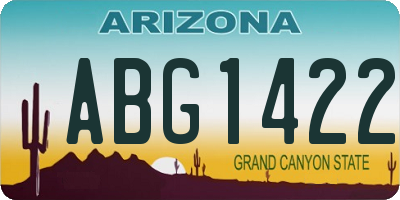AZ license plate ABG1422