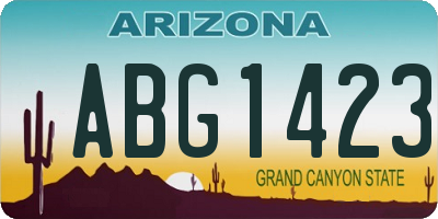 AZ license plate ABG1423