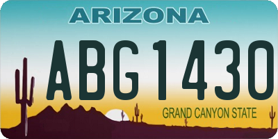 AZ license plate ABG1430