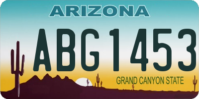 AZ license plate ABG1453