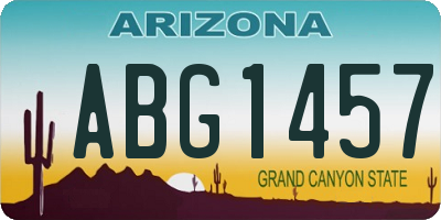 AZ license plate ABG1457