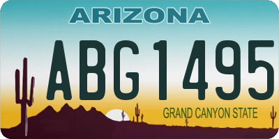 AZ license plate ABG1495