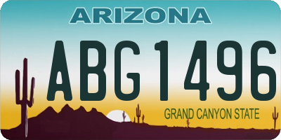 AZ license plate ABG1496